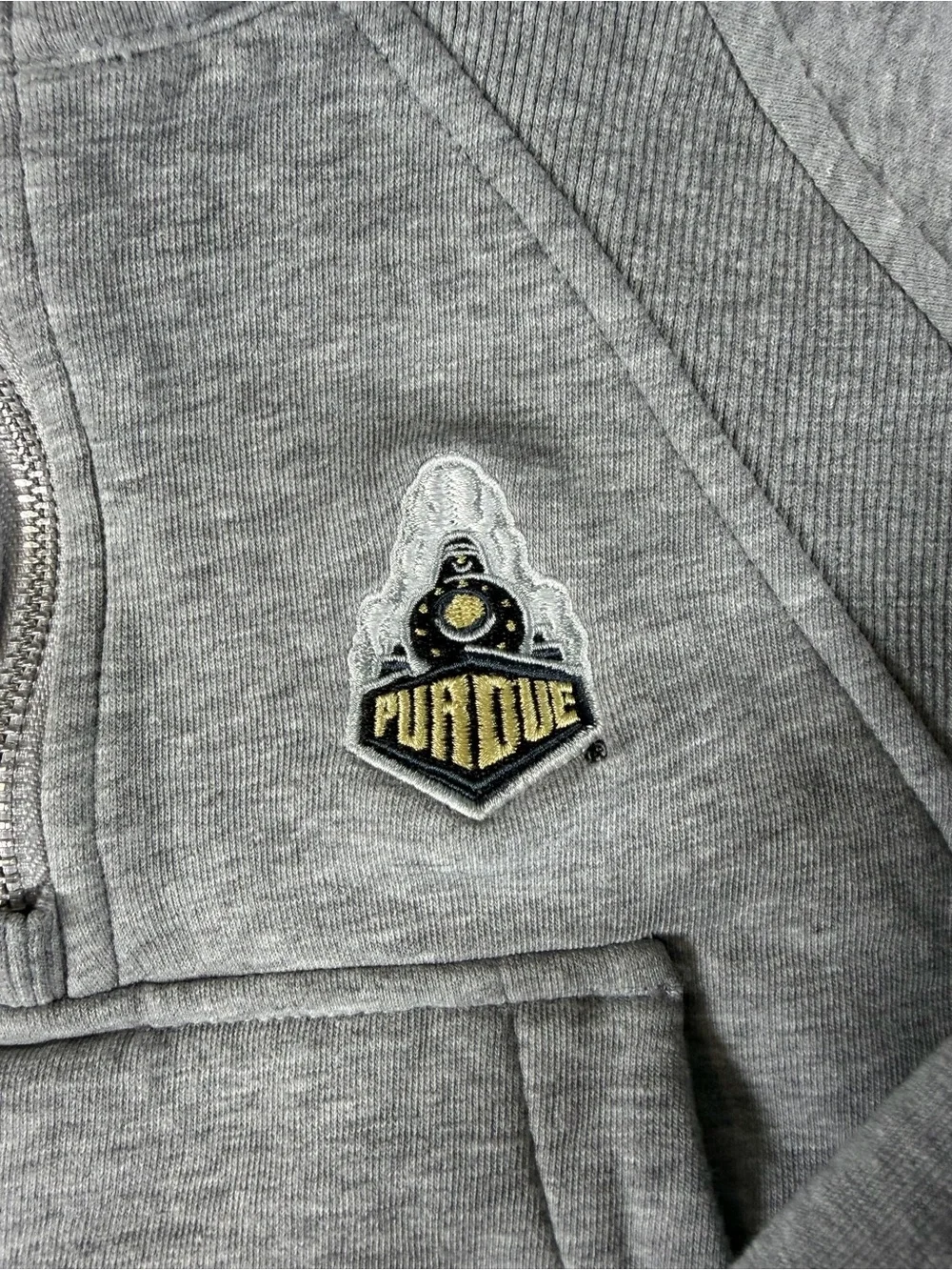Purdue Youth Gray Half-Zip Pullover Sweatshirt